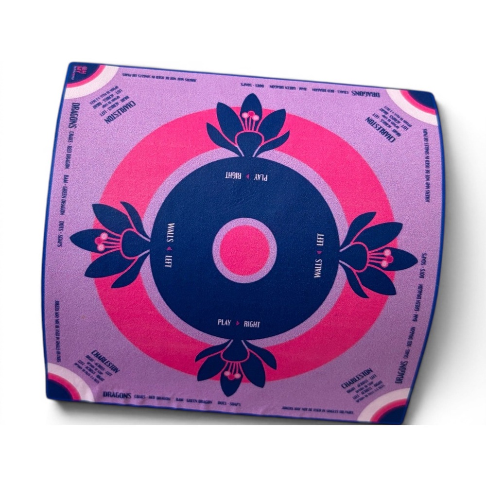 Oh My Mahjong Lilac Soiree Play Mat Floral Neoprene Game Mat with Canvas Bag NWT